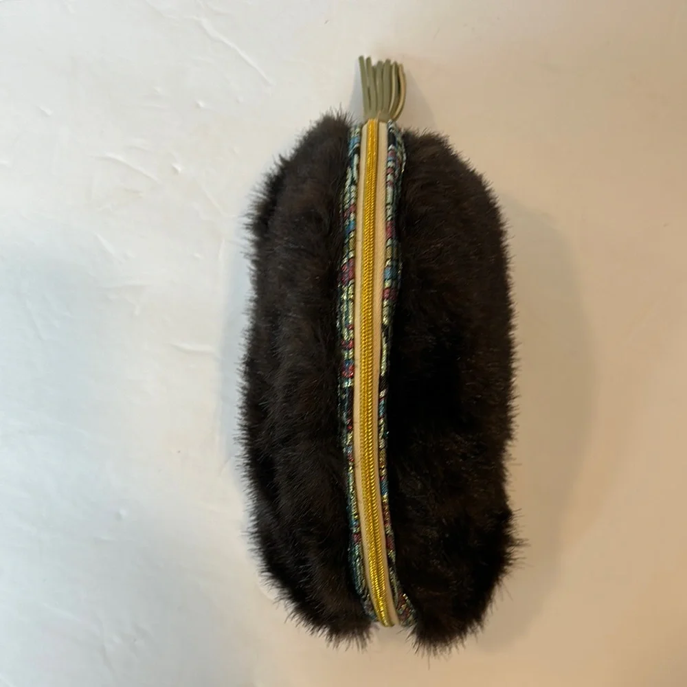 STEPHANIE JOHNSON Small Faux Fur Make-Up Bag NWOT